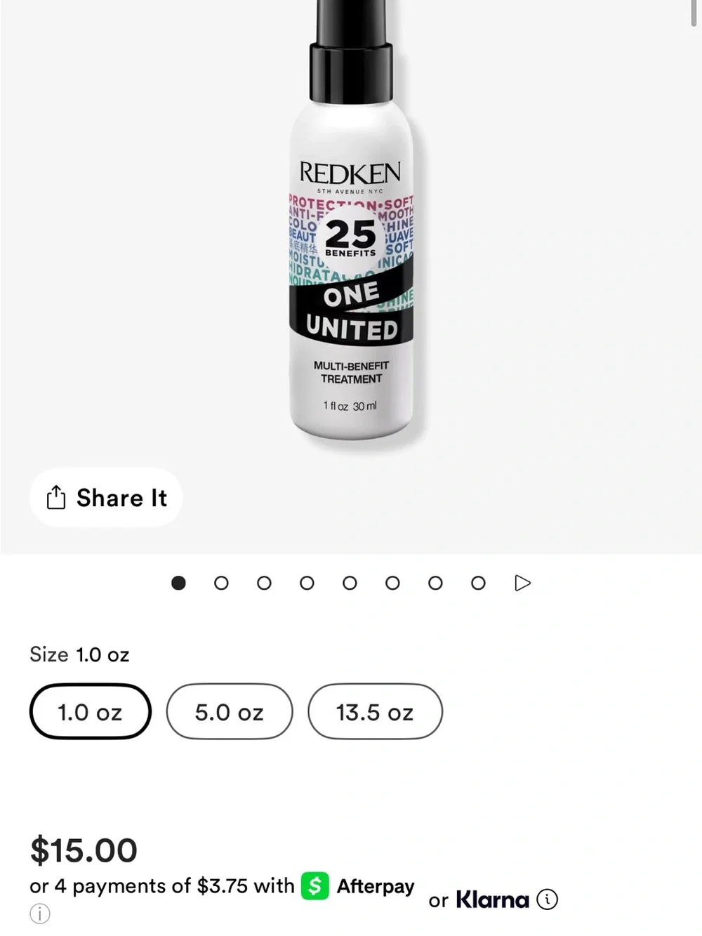 Redken One United Multi-Benefit Treatment Spray - White